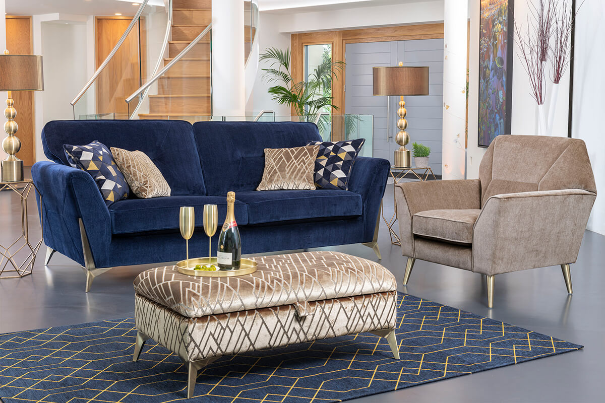 Artisan on sale blue sofa