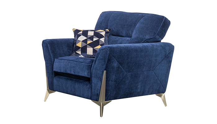Modern Design Armchair. featuring a sharp geometric design to a traditional Armchair