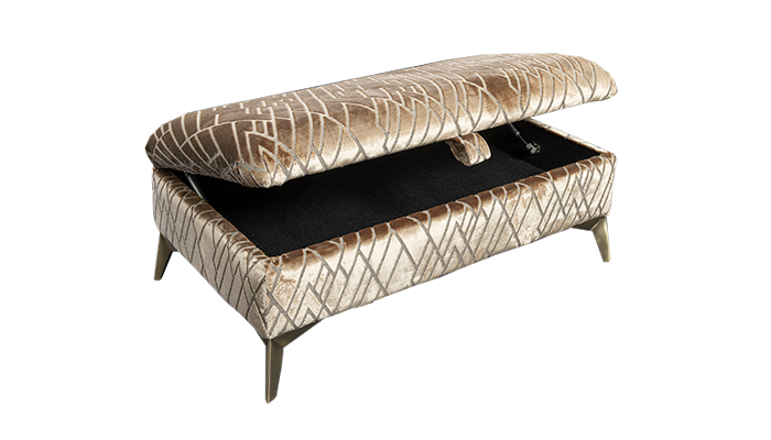 Modern Design ottoman footstool featuring a sharp geometric design to a traditional footstool