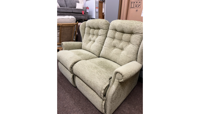 2 Seater Sofa In Green Fabric