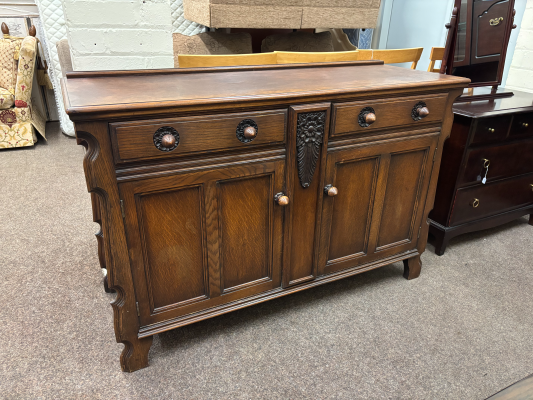 Unusual Oak 2 Door Sideboard 140cm Wide